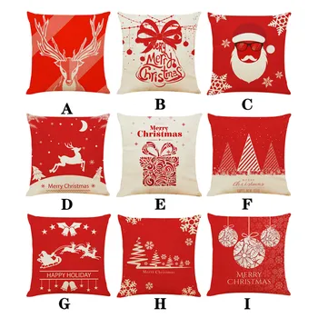

Merry Christmas linen polyester linen pillowcase sofa cushion cover home decoration pillowcase party Christmas decoration 12.27