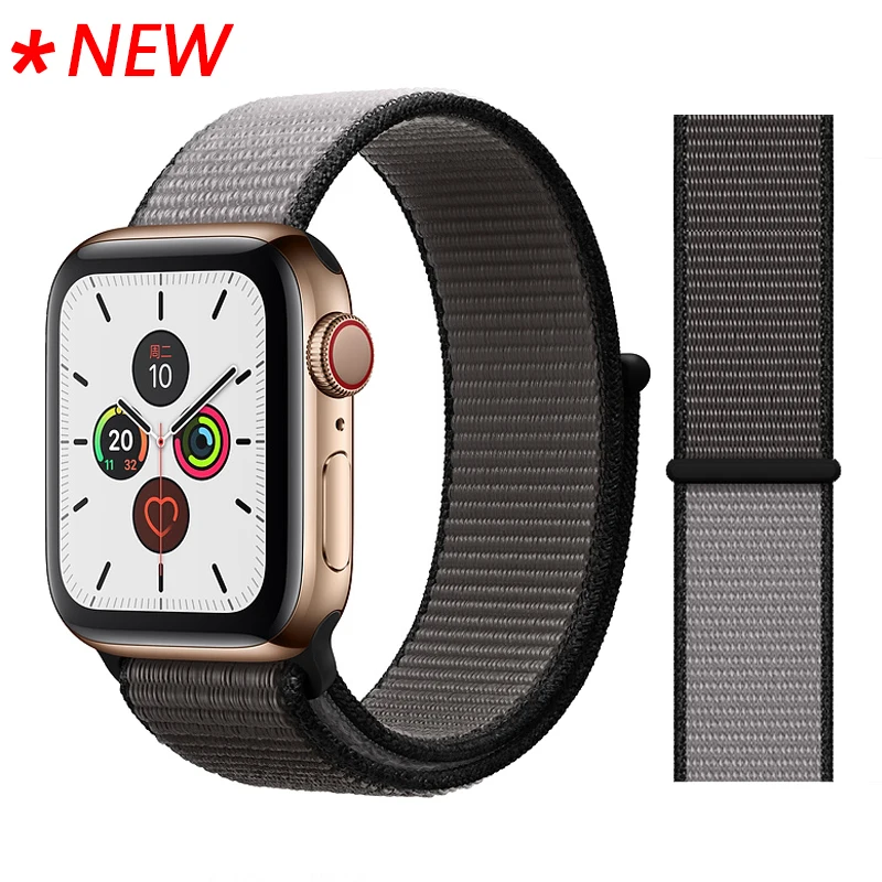 49 Anchor Gray Нейлон Ремешок для наручных часов Apple Watch серии 3/2/1 38 мм 42 мм мягкий нейлон дышащий сменный ремешок Спортивная петля для наручных часов iwatch серии 4 40 мм 44 мм - Цвет ремешка: 49 Anchor Gray