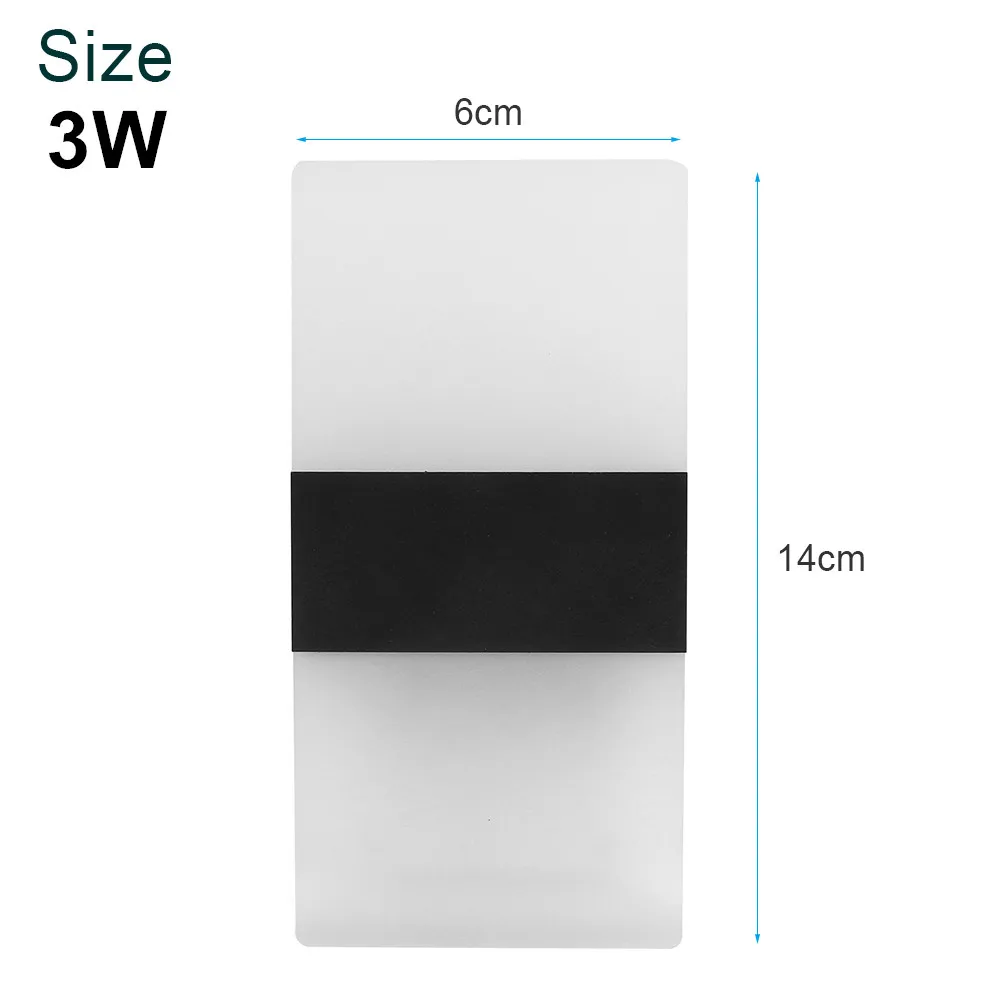 모던 실내 장식 LED 벽 램프, 위아래 더블 헤드, 침실 복도 계단용 아크릴 벽 조명, AC110V, 220V, 3W, 6W, 12W