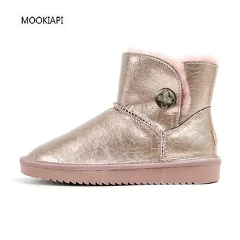

2019 Chinese brand women's snow boots, real cowhide, natural wool, the latest women shoes of the highest quality, free delivery