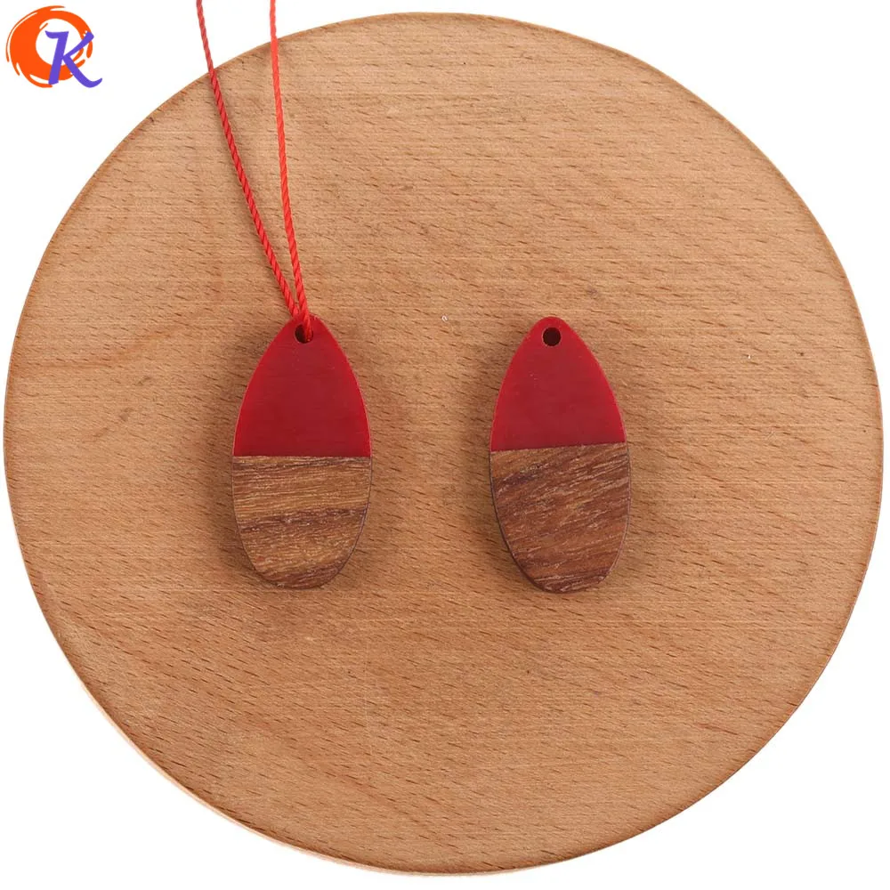 Сердечный Дизайн 50 шт 16*31 мм DIY Изготовление сережек/ручная работа/форма капли/натуральное дерево и смола/фурнитура для сережек/ювелирные аксессуары