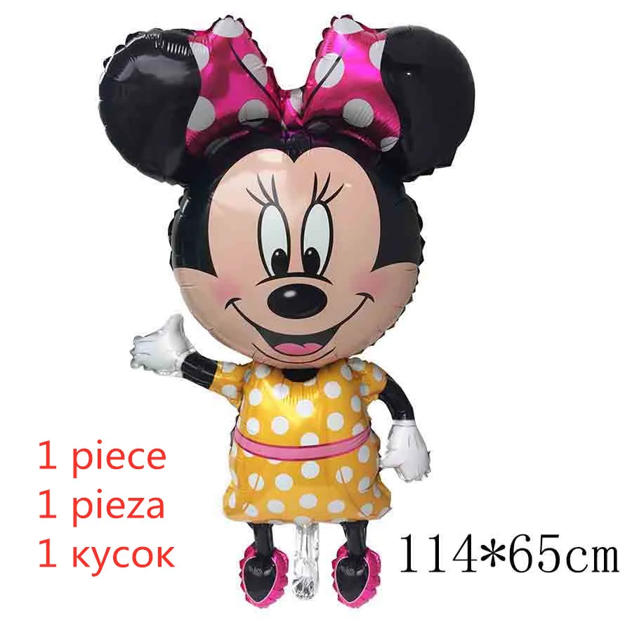 1pcs Фольгированный шар с Микки и Минни Маус, 112 см, гигантские вечерние шары с Минни Маус, детский праздничный домашний декор, игрушки для мальчиков и девочек - Цвет: 1pcs