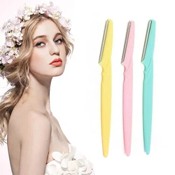 3 Colors Stainless Steel Facial Eyebrow Lip Razor Trimmer Blade Shaver Hair Remover Portable Shaver Facial Razor Makeup Tools