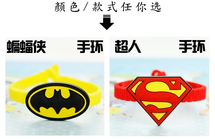 12 шт/лот логотип супергероя Шарм силиконовый браслет Супермен Человек-паук Железный человек Бэтмен США капитанский браслет для детей подарок для детей