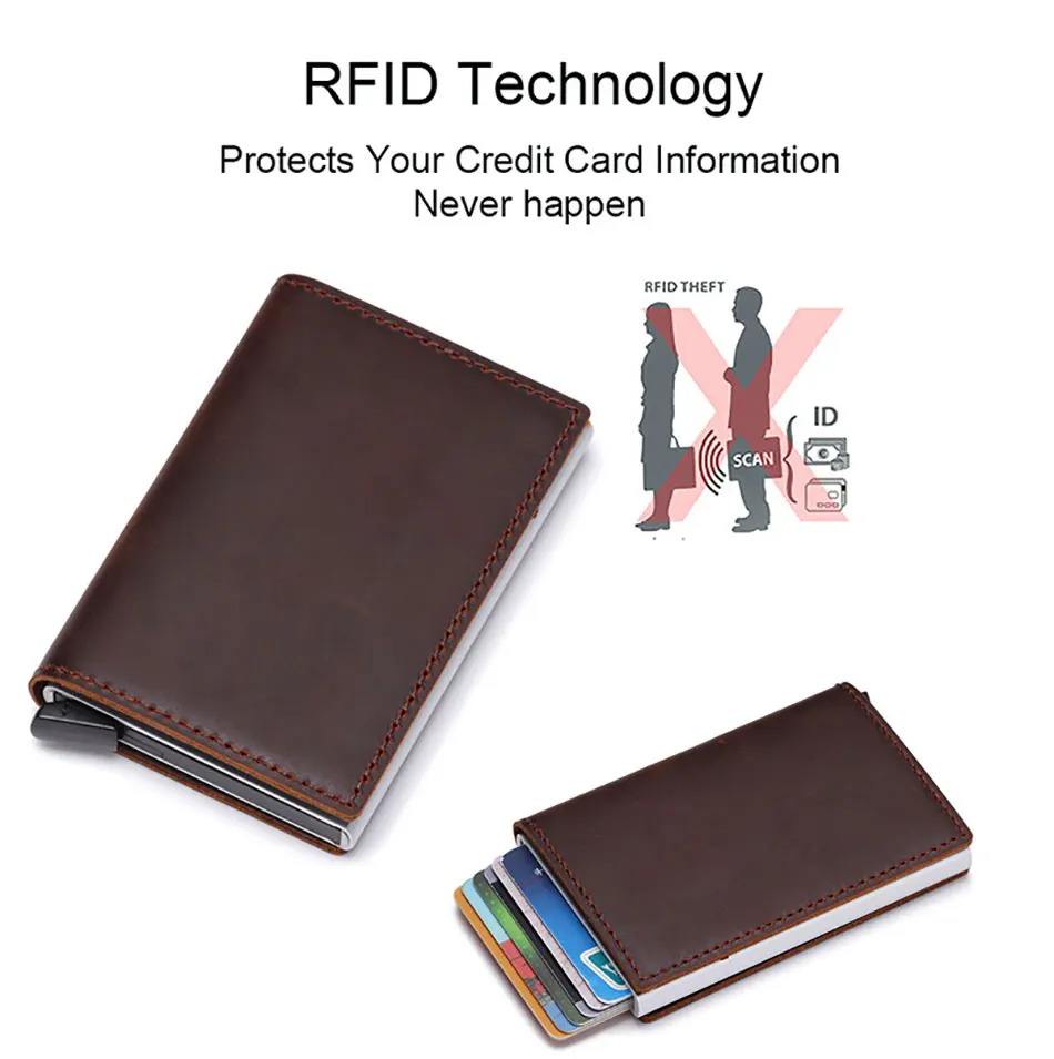 Мужские кошельки на заказ, Rfid Тонкий кошелек для карт, кошелек из натуральной кожи, сумка для денег, мужской тонкий кошелек в три сложения, Wallete Wolet для мужчин