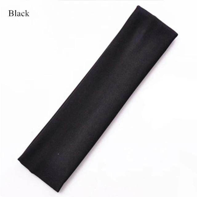 22 Color Fashion Sports Headband Wide Elastic Yoga Hair Bands Running Fitness Headwear Women Turban Head Warp Hairband Sweatband black