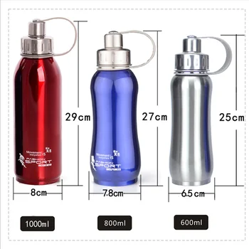 

Stainless Steel Water Bottle Hermal Pot Portable for Bicycle Bottles Travel 1000ml 800ml 600ml Metal Water Bottle Gift W