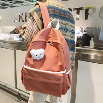 

New Fashion Multifunctional Schoolbag Female Korean Version Harajuku Ulzzang Cartoon Cute Girl Large Capacity Travel Backpack