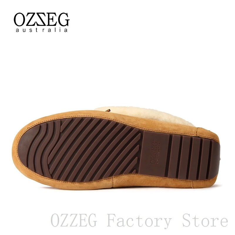 OZZEG; Роскошная брендовая Дизайнерская обувь; женские зимние ботинки на австралийском овечьем меху; ботильоны из натуральной кожи; женская обувь; OZ0030