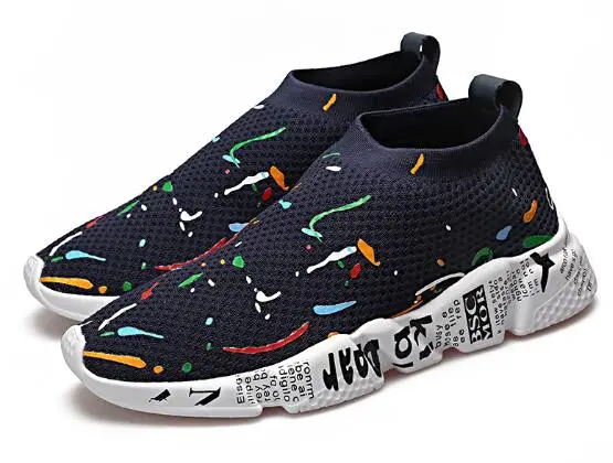 Blue Sneakers 181 Пара кроссовок, дышащая прогулочная обувь для мужчин, беговая Обувь, летняя удобная спортивная обувь средней полноты(B, M), увеличивающая рост, без шнуровки - Цвет: Blue Sneakers 181