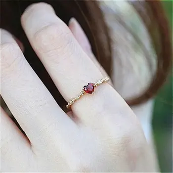 

Fashion Red Heart Rings for Women Thin Engagement Ring Finger Jewelry Accessories Wedding Gifts for Guests Dropshipping 2020