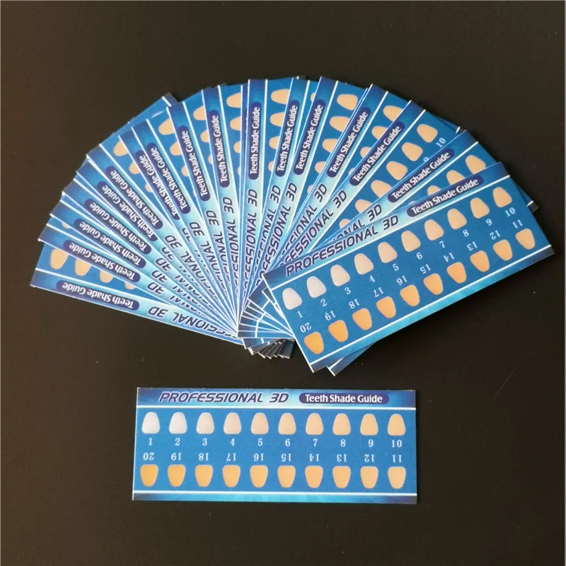 

100 pieces Cold light teeth whitening color palette contrast card comparison card teeth shade guide
