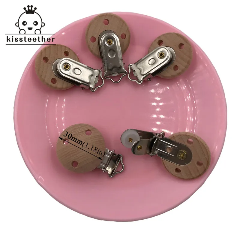 20pcs Wooden Pacifier Clip Nursing Accessories Beech s Chewable Teething Diy Dummy Chains Baby Teether