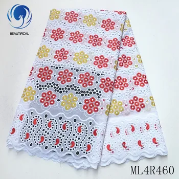 

BEAUTIFICAL african lace fabrics 2019 New Punch lace cotton fabric voile lace nigerian fabric with stones 5yards ML4R460