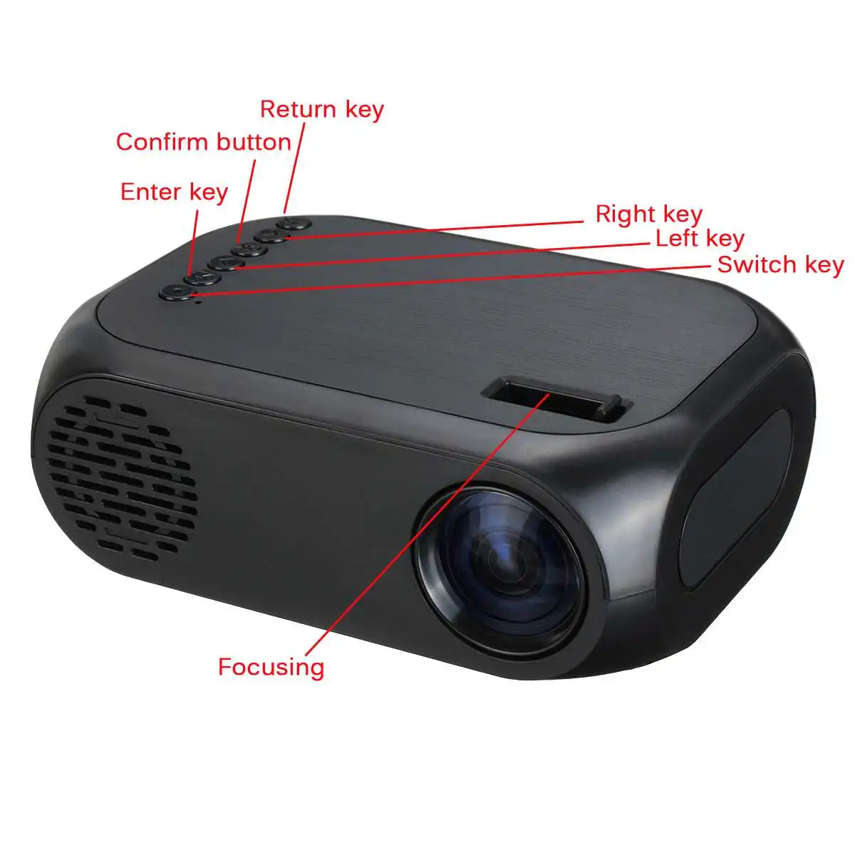 80 Inch Home Projector Large Screen 1920* 1080P 400LM USB Power Supply 30000 Hours Life LCD Projector Home Theater Video Player