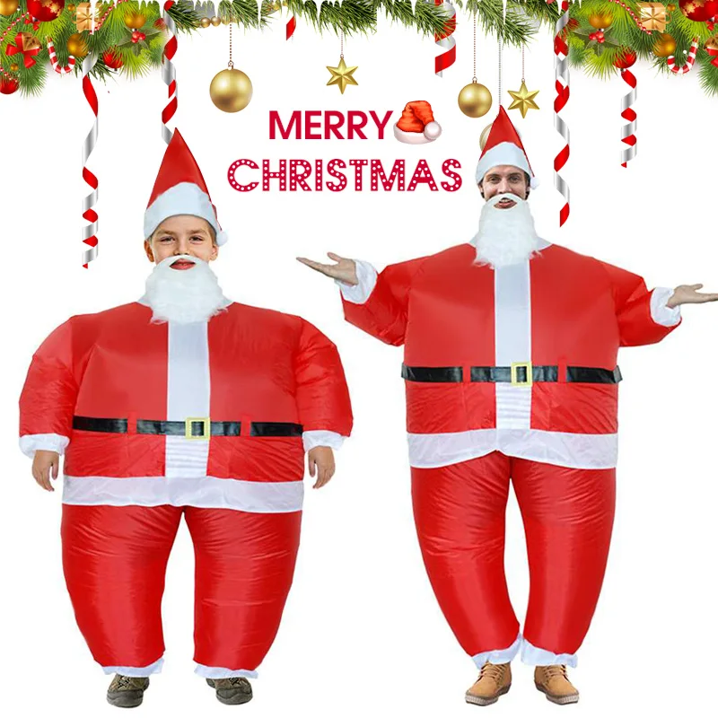

Santa Claus Inflatable Costume Adult Funny Blow Up Suit Cosplay for Christmas Party LE66