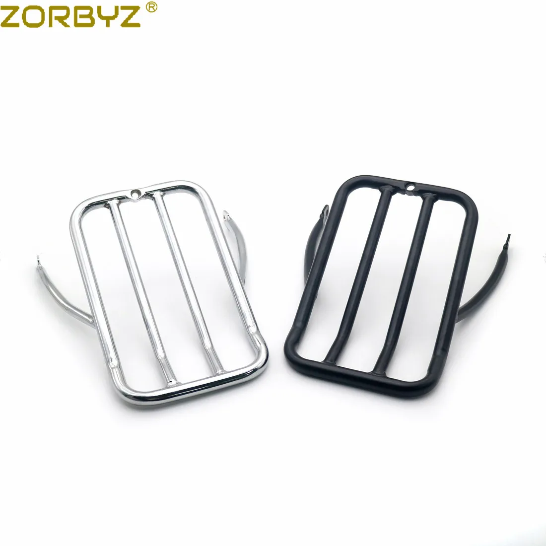 ZORBYZ Motorcycle Black / Chrome Chopped Fender Luggage Shelf Frame Rack For Harley Sportster XL883N 09-18 XL1200N 07-18