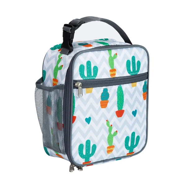 PURDORED, 1 шт., сумка для обеда с принтом, водонепроницаемая, для пикника, сумка для еды, переносная, Ланч-бокс, контейнер для обеда, школьные сумки для хранения еды - Цвет: cactus