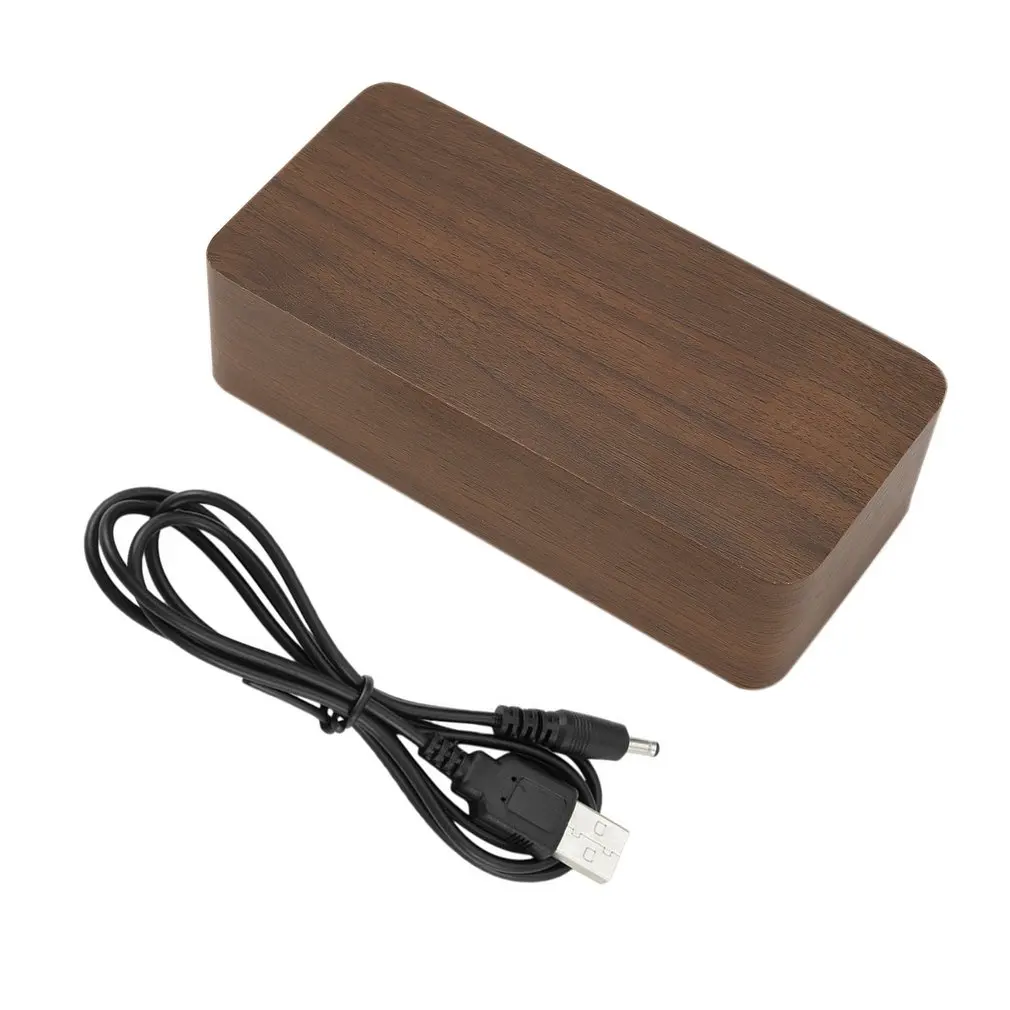 

OUTAD Wooden LED Alarm Clocks Temperature Electronic Clock With Rechargeble USB LED Display Desktop Calendar Table clock