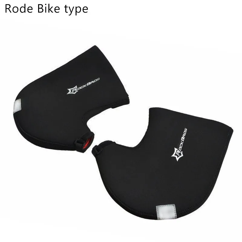 ROCKBROS, зимние велосипедные перчатки, ветрозащитные, сохраняющие тепло, для шоссейного велосипеда, руль, перчатки для велоспорта, MTB, горного велосипеда, перчатки, рукавица - Цвет: Road bike gloves