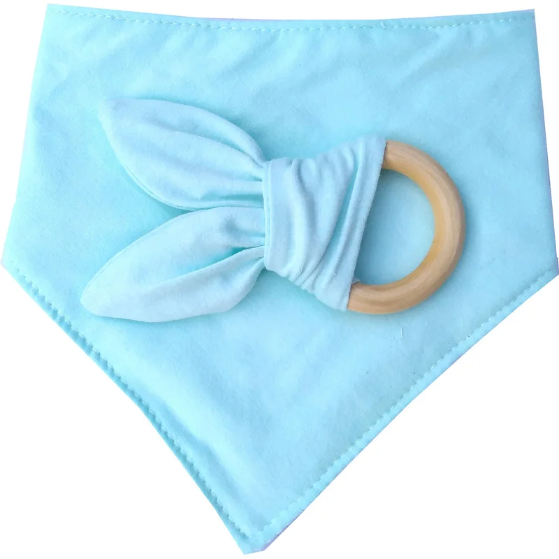 Mint green XCQGH 2 шт./компл. деревянный Прорезыватель для зубов кольцо и твердые Цвет детские нагрудники для новорожденных, для маленьких мальчиков и девочек прорезывания зубов подарок - Цвет: Mint green