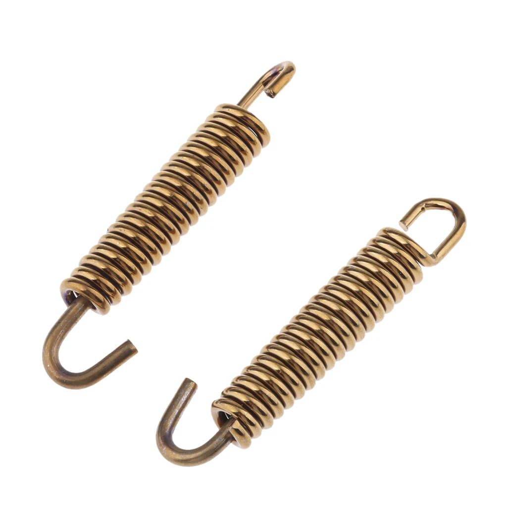 2Pcs 65mm Motorcycle Stainless Steel Exhaust Pipe Muffler Spring Hook