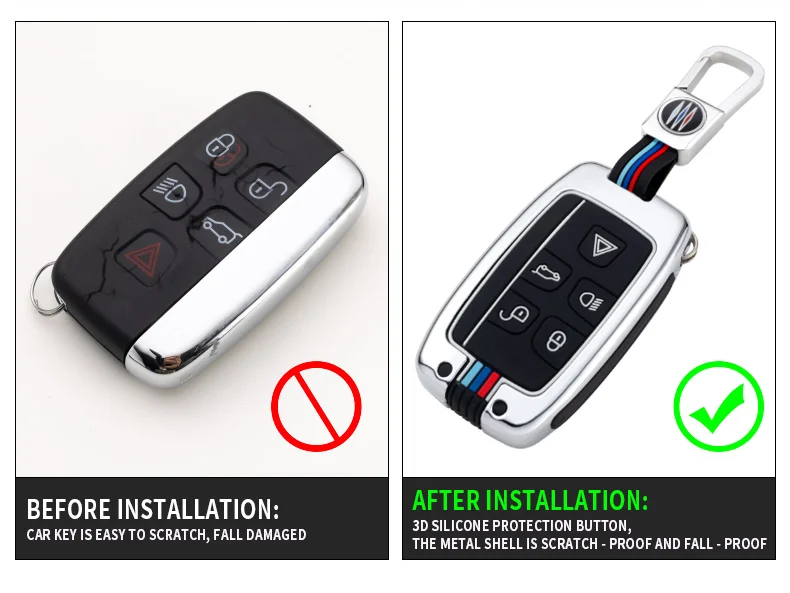 Metal Car Smart Key Case Cover Shell Fob For Land Rover Range Rover Evoque Sport Discovery Freelander For Jaguar XF XE A9 X8 XJ - Hfc708978ef264868b7d739b78440deb6k
