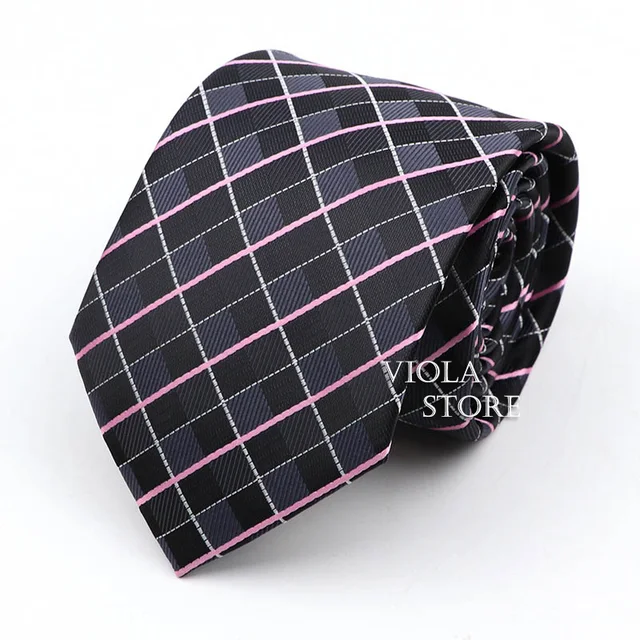 Pink Plaid Tie Mens Fashion Polyester Gift Accessory Polyester Tie Cravat Fashion Aliexpress