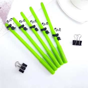 

2Pcs Cartoon Panda Bamboo Neutral Pen Stationery Canetas material escolar Office School Gel Pen Reward Supplies Kids Gifts