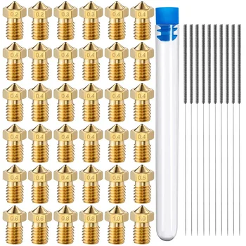 

36 Pieces Extruder Nozzles M6 3D Printer Brass Nozzle Print Heads 10 Nozzle Cleaning Kits Compatible , 7 Sizes Nozzles