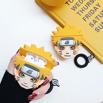 

3D Japan cartoon Naruto Uzumaki Naruto Earphone Headset Accessories silicone case For Airpods 1/2 Wireless Bluetooth cover