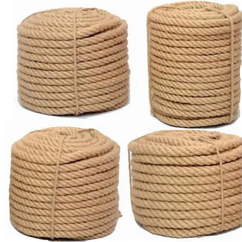 

50meter 5mm 6mm 8mm Natural Jute 3 Shares Twisted Cord Hemp Rope DIY Craft Decoration Rope Thread for Gift Packing / Bags / Tag