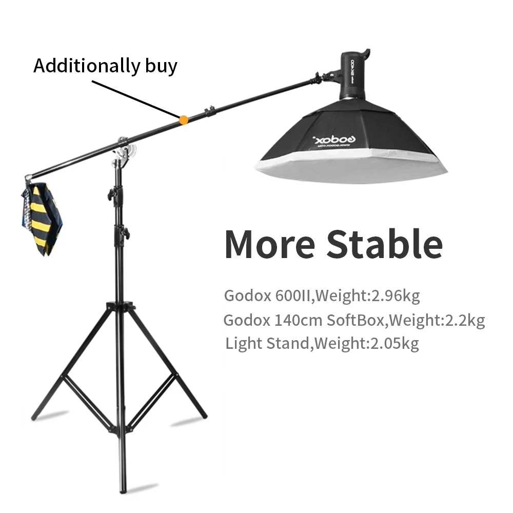 Godox 280cm 2.8m 9FT 프로 헤비 듀티 라이트 스탠드 (프레넬 텅스텐 조명, TV 방송국 스튜디오, 사진 스튜디오 삼각대용)