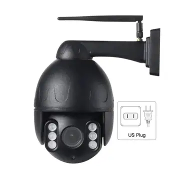 

2M Pixel Black Wireless IP Speed Dome Camera Wifi HD 1080P PTZ Outdoor Security CCTV Auto Focus 5X Zoom