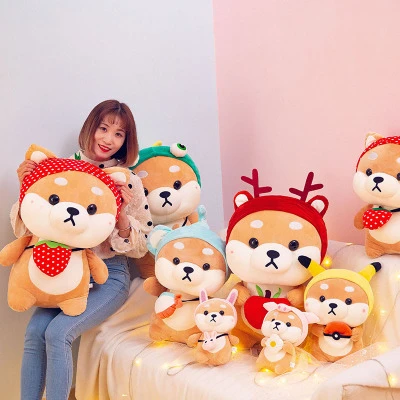 Kawaii Shiba Inu Dog Plush Toy Soft Stuffed Animal Corgi Chai Doll Toy For Kid Pillow Cosplay Shiba Dog Christmas Valentine Gift