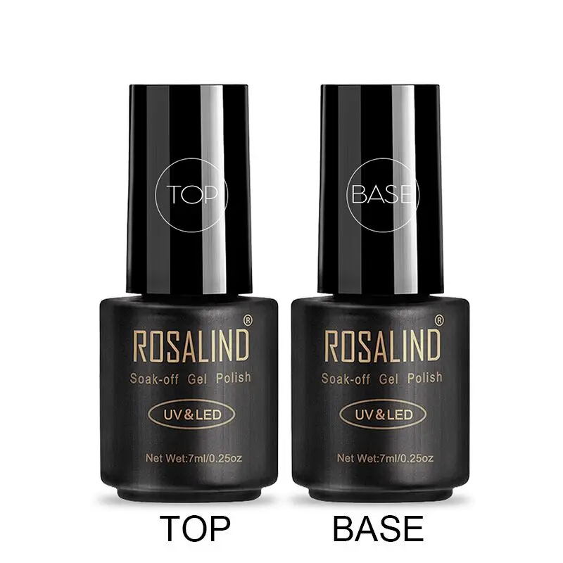 

ROSALIND Gel Nail Polish Top Coat Base Coat Shiny Long Lasting Reinforce 7ml Transparent Manicure UV Gel Lacquer Nail Art Primer