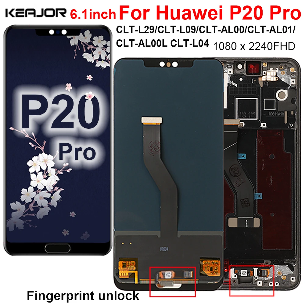 ЖК-экран TFT для Huawei P20 Pro CLT-L29 L04 L09 ЖК-дисплей с дигитайзером в сборе сменный экран