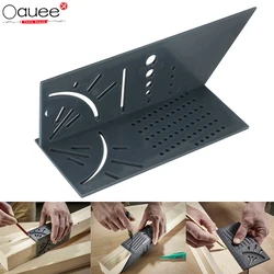 Règle multifonction 45 90 degrés, outils pour le travail du bois, jauge de mesure de l'angle d'onglet, taille carrée, outil de mesure de charpentier en alliage d'aluminium 