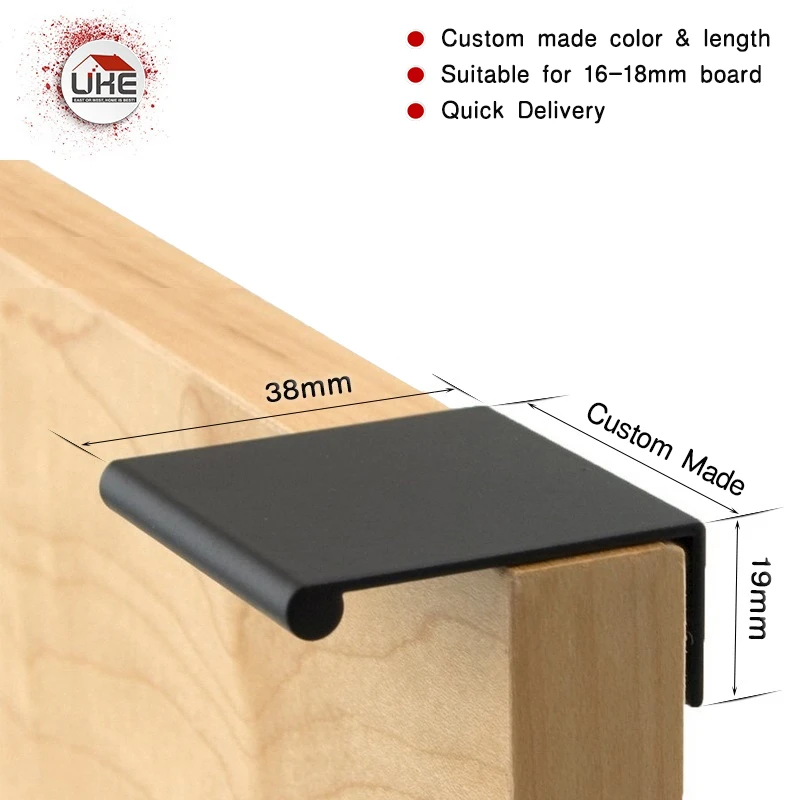 UKE Modern simple door edge handle wardrobe drawer pulls hidden furniture handles