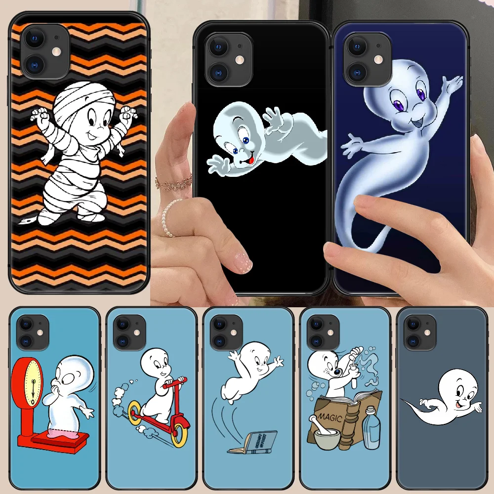 Casper Cartoons Phone Case Cover Hull For iphone 5 5s se 2020 6 6s 7 8 12 mini plus X XS XR 11 PRO MAX black Etui Painting | Мобильные