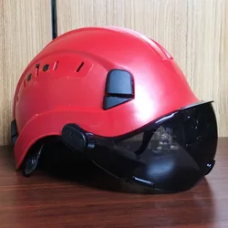 Casque de sécurité avec visière, équipement de protection pour l'escalade en plein air, le travail et le sauvetage, casquette de travail en ABS de haute qualité 