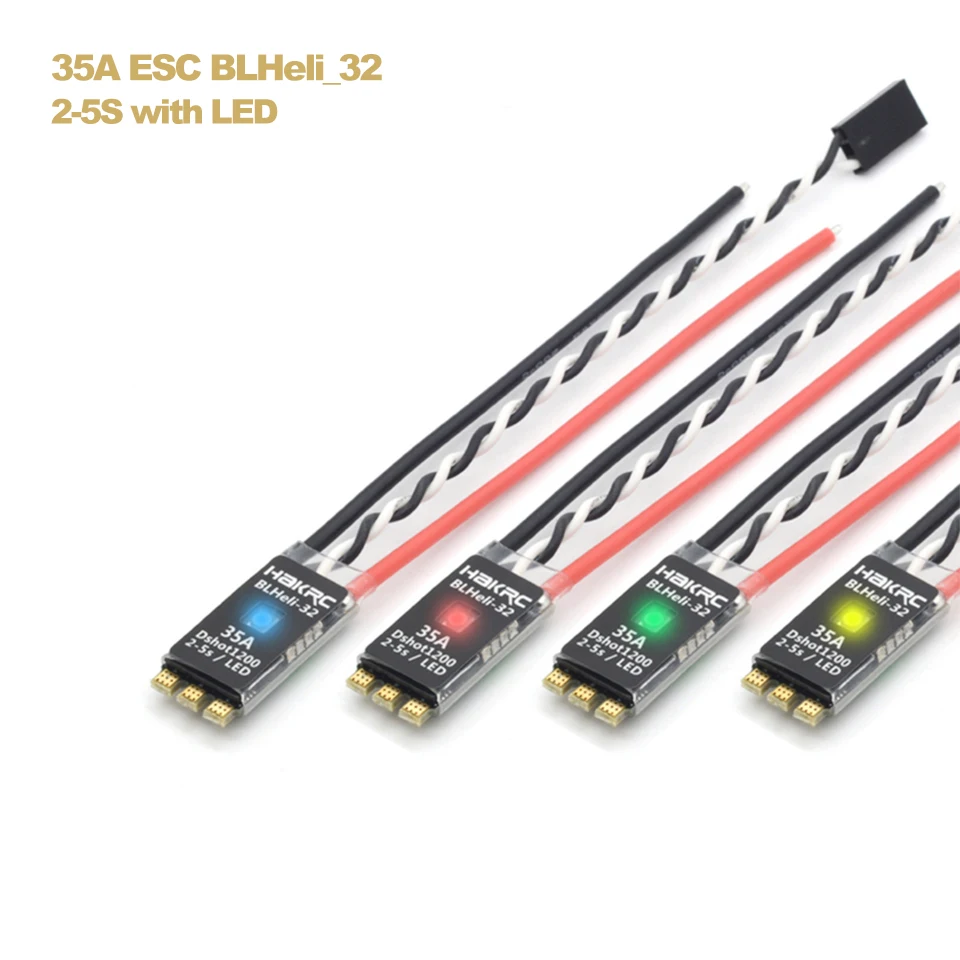 

HAKRC BLHeli_32 35A ESC 2-5S with LED Dshot1200 500HZ PWM Oneshot125 Oneshot42 Multishot Brushless for RC Quadcopter FPV Drone