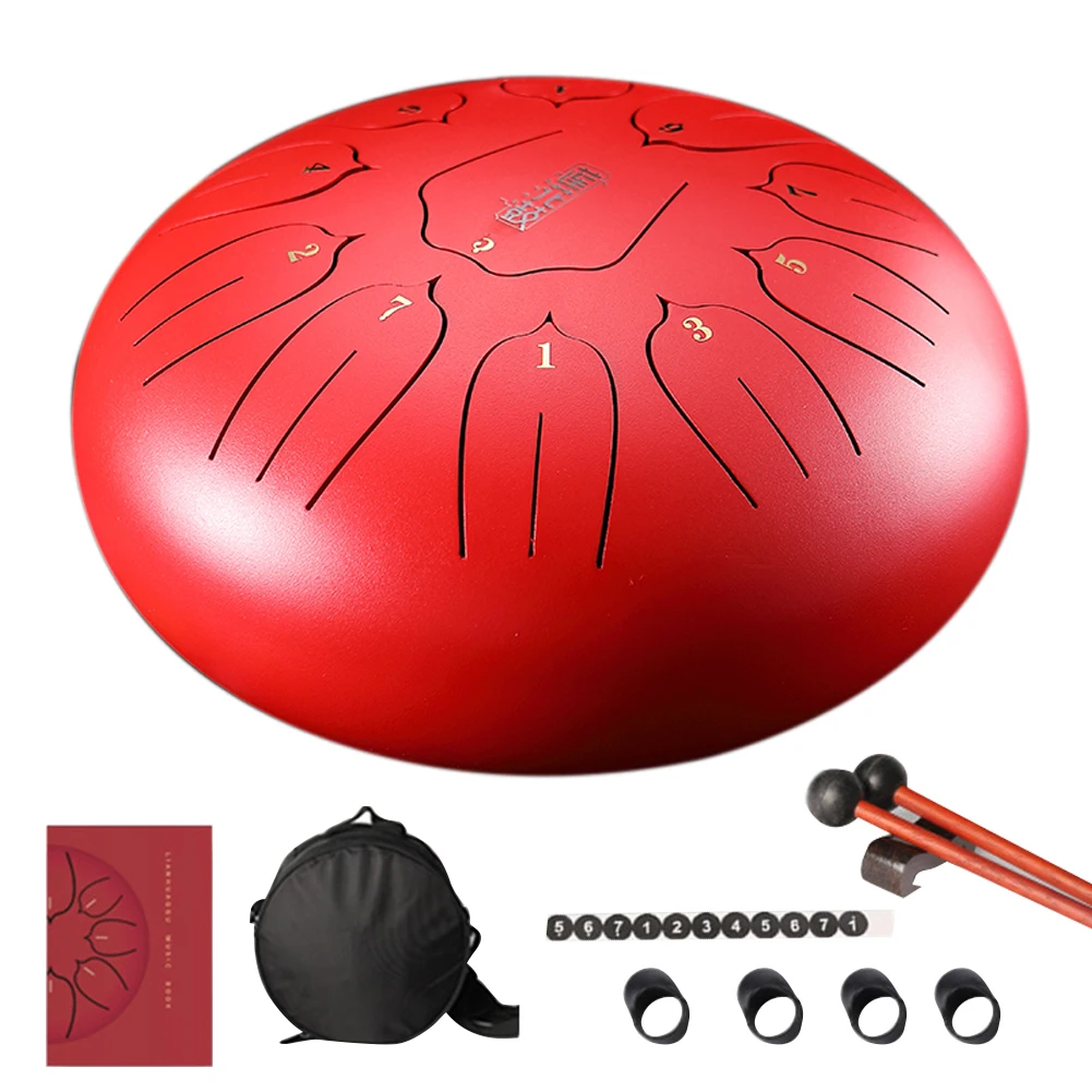 12 дюймов мини-барабан 11 тон Сталь язык ударных Handpan инструмент с сумкой для переноски Музыкальные инструменты
