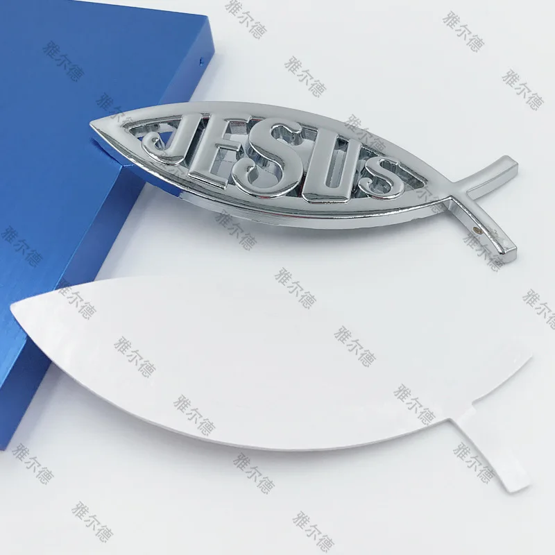 

1pcs 3D Car personality Jesus fish logo pattern car sticker JESUS metal emblem Badge stickers car styling Auto Accessories