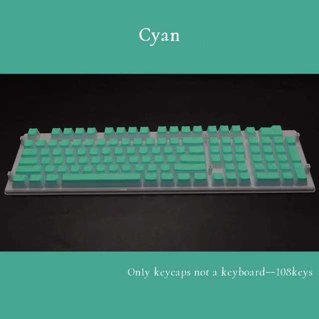 PBT OEM 108 Keys Pudding Keycaps For Cherry MX Switch Mechanical Keyboard RGB Gamer Keyboards Blue/Black/Brown/Black Switch Cyan