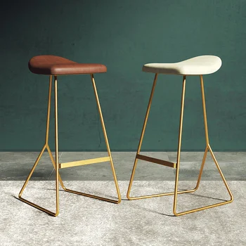 

Nordic Golden High Bar Stool Chair Light Luxurious Ins Bar Chair minimalist Bar Stool Iron Art Household Bar Counter Chair