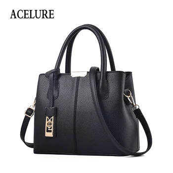 

ACELURE Sequined Pendant Simple Style Shoulder Bags For Women Solid Color Soft Pu Leather Female Handbag All-Match Satchels