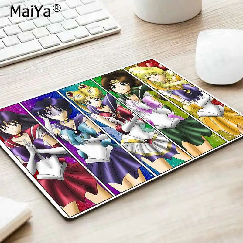 MaiYa красивый аниме мультфильм Сейлор Мун красивый коврик для мышки в стиле аниме Гладкий коврик для письма настольные компьютеры мат игровой коврик для мыши - Color: No Lock Edge18x22cm