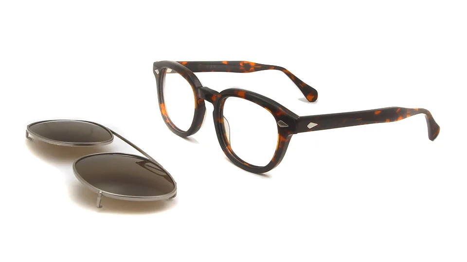 Depp ацетатные корейские круглые очки с защелкой на клипсах солнцезащитные очки поляризованные мужские очки для чтения при близорукости оправа для очков женские Uv400