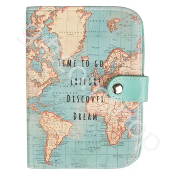

Map Passport Covers Travel Accessories Creative PU Leather ID Bank Card Bag Men Women Passport Business Holder